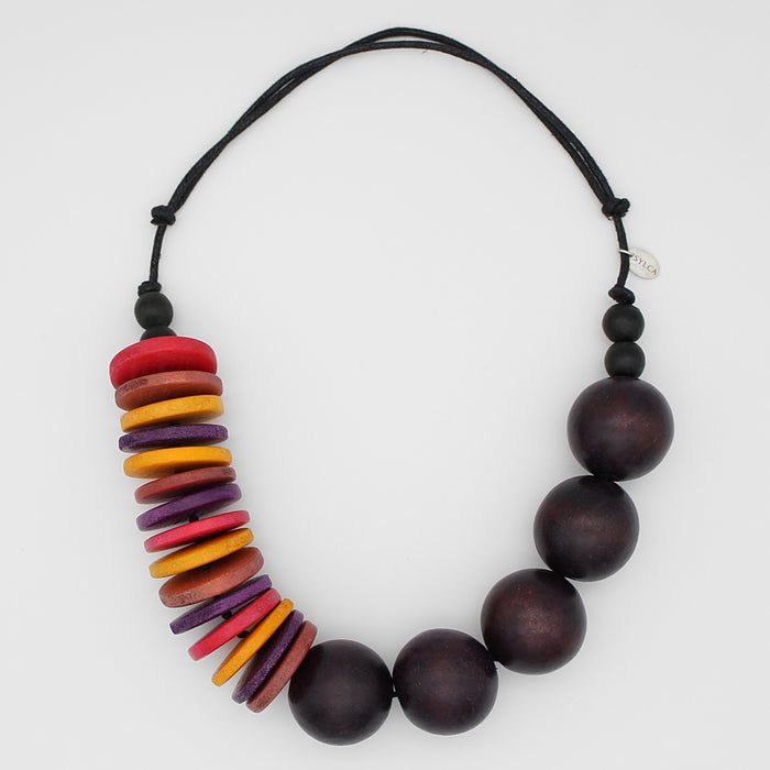 Brown Wood Malia Necklace - Sylca Designs - Chunky Jewelry