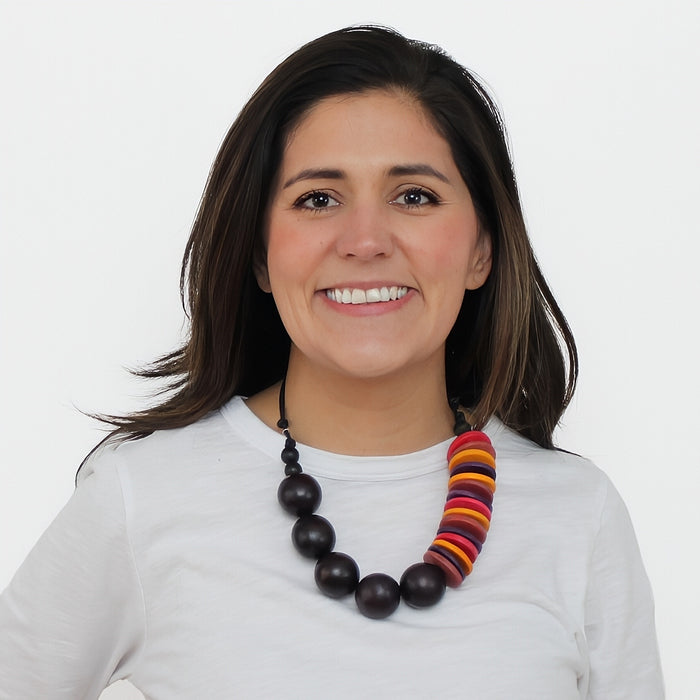 Brown Wood Malia Necklace - Sylca Designs - Chunky Jewelry
