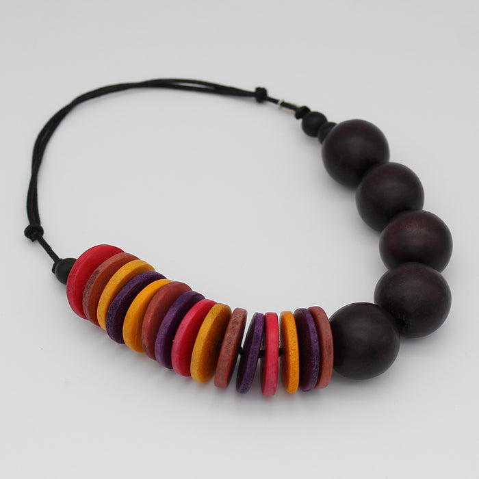 Brown Wood Malia Necklace - Sylca Designs - Chunky Jewelry