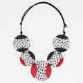 Bryce Red Black Circle Disc Pendant - Sylca Designs - Chunky Jewelry