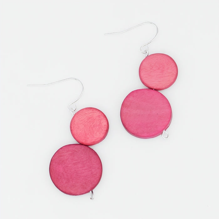Bubblegum Georgie Two Bead Drop Earrings - Sylca Designs - Chunky Jewelry