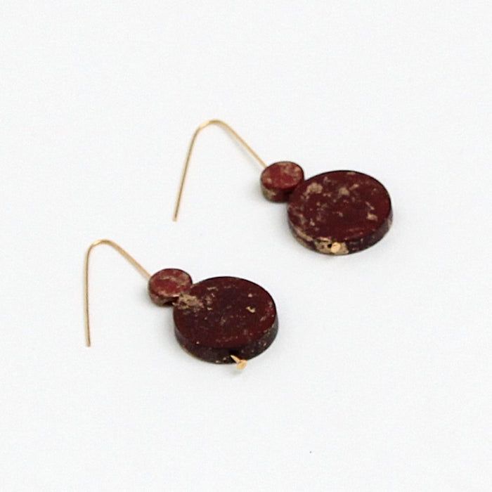 Burgundy Speckled Calla Earring - Sylca Designs - Chunky Jewelry