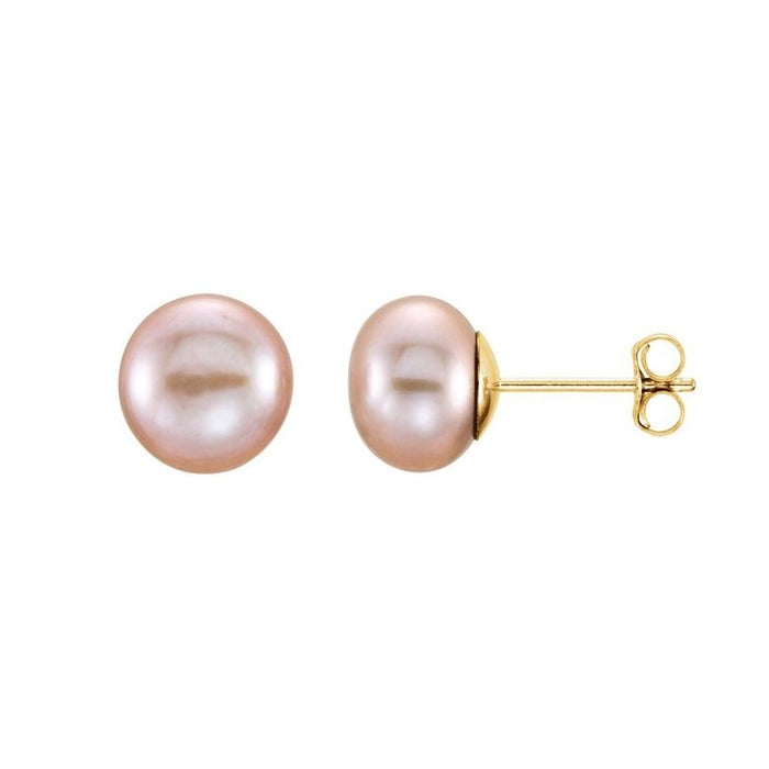 Button Pearl Stud Earrings