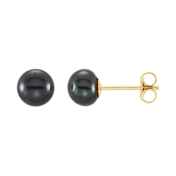 Button Pearl Stud Earrings