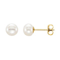 Button Pearl Stud Earrings