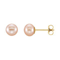 Button Pearl Stud Earrings