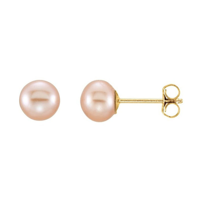 Button Pearl Stud Earrings