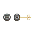Button Pearl Stud Earrings