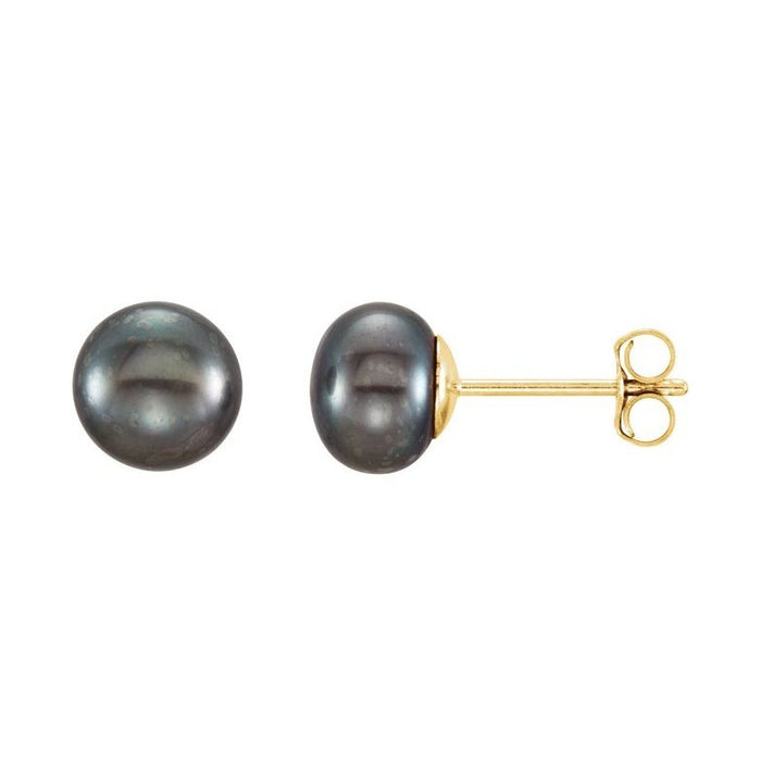 Button Pearl Stud Earrings