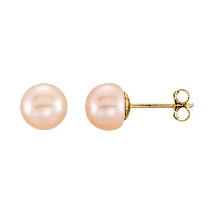Button Pearl Stud Earrings