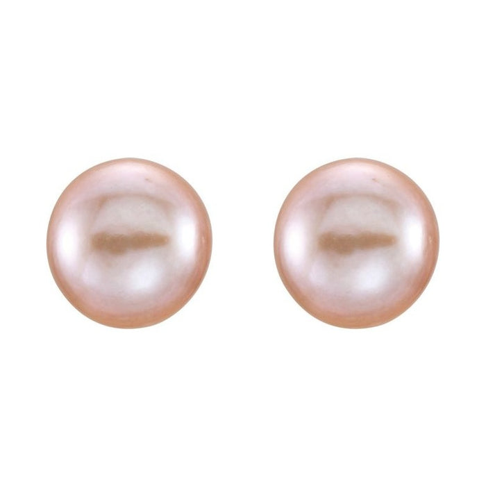 Button Pearl Stud Earrings