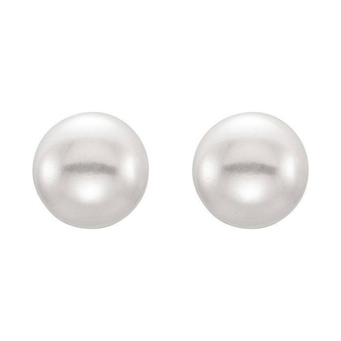 Button Pearl Stud Earrings
