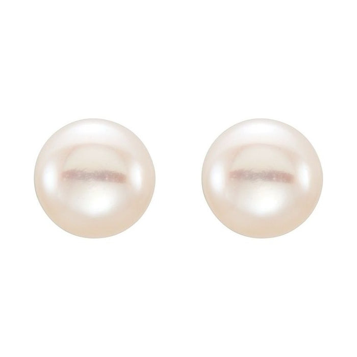 Button Pearl Stud Earrings