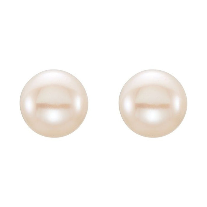 Button Pearl Stud Earrings
