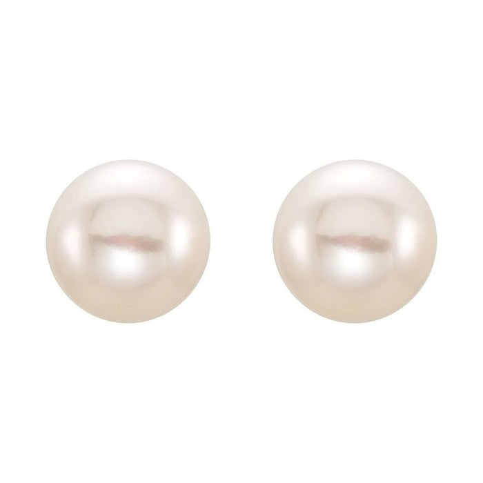 Button Pearl Stud Earrings
