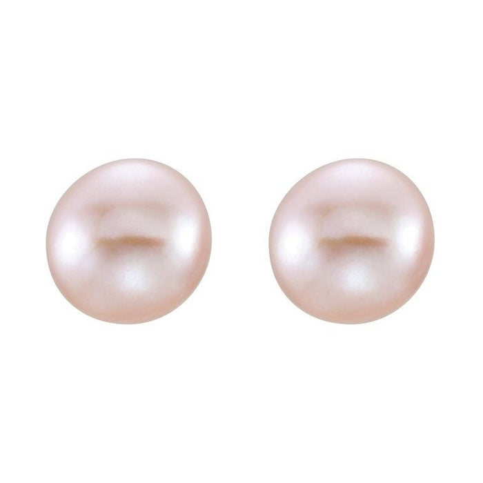 Button Pearl Stud Earrings