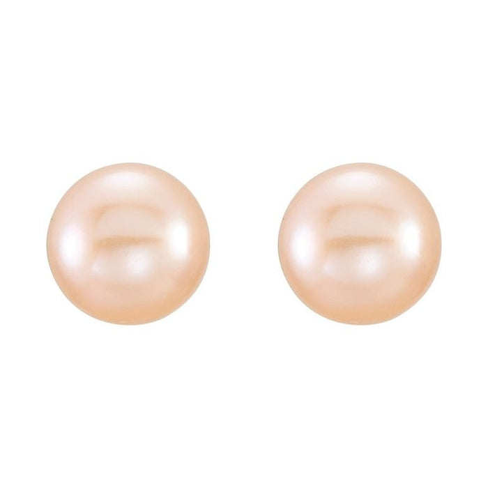 Button Pearl Stud Earrings