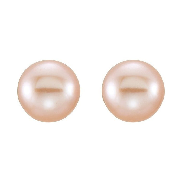 Button Pearl Stud Earrings
