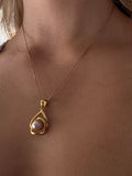Cable Beach Haze Pink Pearl Pendant Gold Vermeil | Gold Pink Pearl Pendant