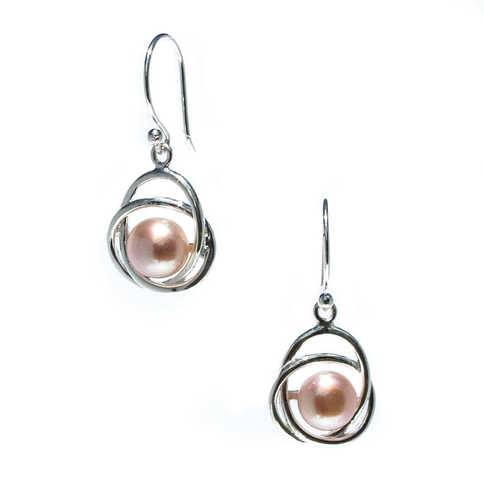 cable beach sunset pink pearl earrings