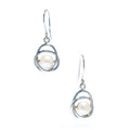 cable beach haze white pearl hook earrings sterling silver