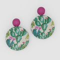 Cactus Decoupage Earrings - Sylca Designs - Chunky Jewelry