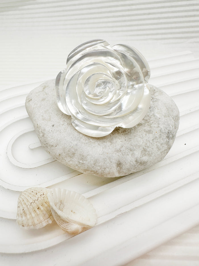 Camellia Flower Shaped Shell Brooch LP008