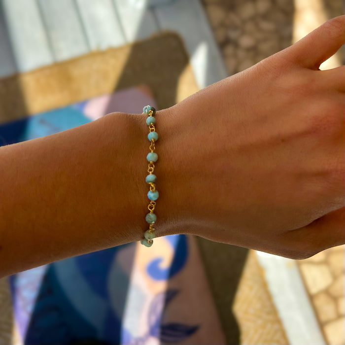 Caribbean Dreams Larimar Bracelet Gold