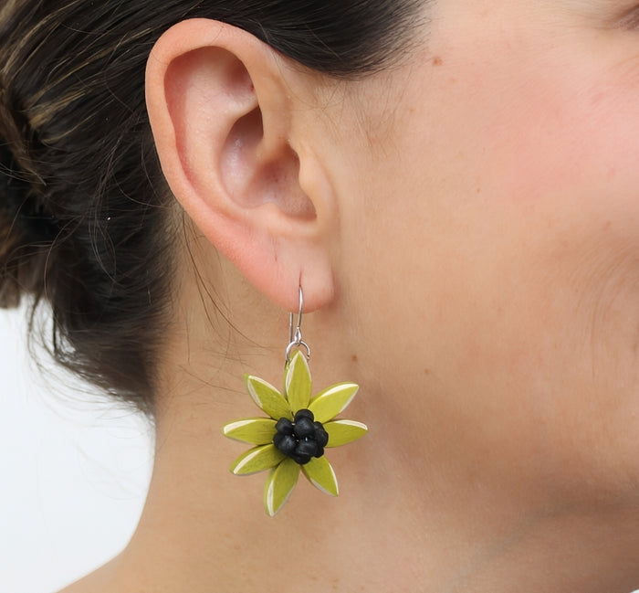 Chartreuse Amaya Flower Earrings