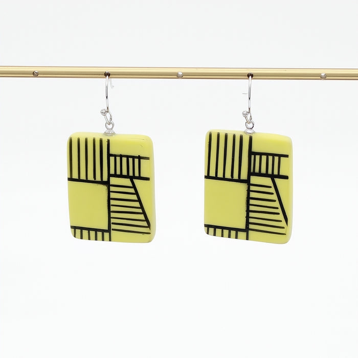 Chartreuse Geovibe Drop Earring