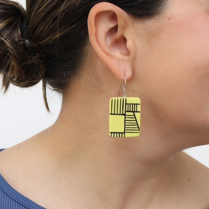 Chartreuse Geovibe Drop Earring