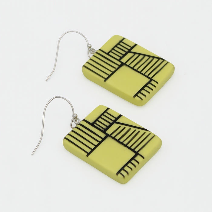 Chartreuse Geovibe Drop Earring