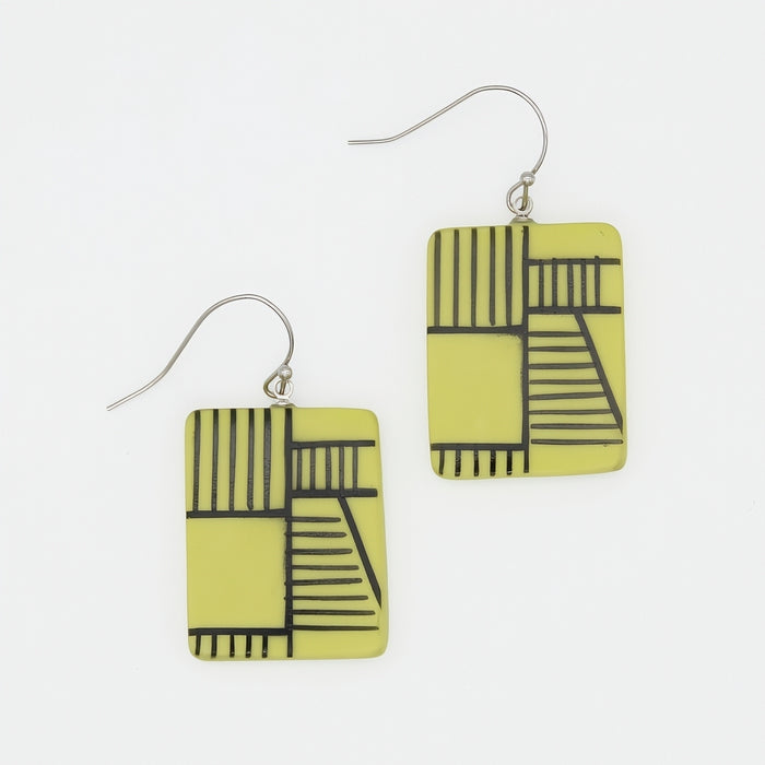 Chartreuse Geovibe Drop Earring