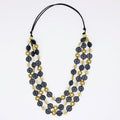 Chartreuse Petite Daisy Triple Strand Necklace - Sylca Designs - Chunky Jewelry