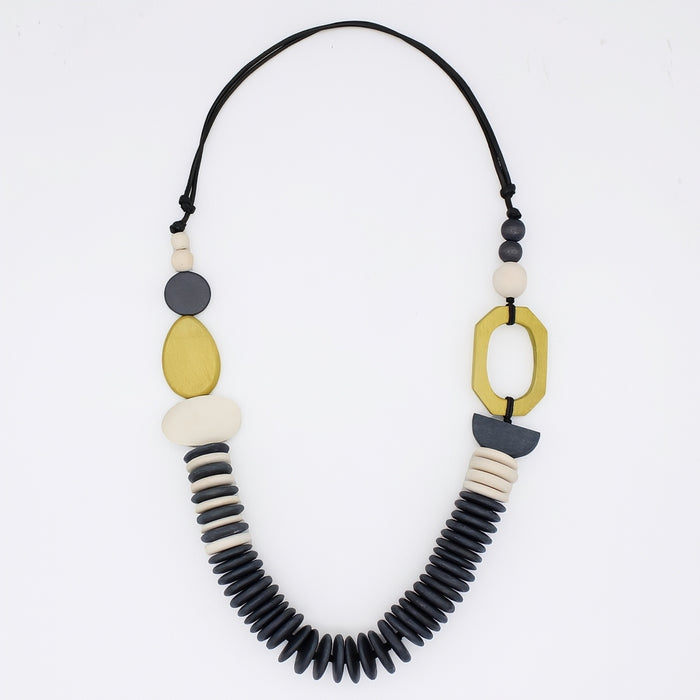 Chartreuse Wood Sophie Necklace - Sylca Designs - Chunky Jewelry