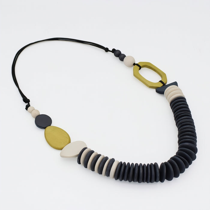 Chartreuse Wood Sophie Necklace - Sylca Designs - Chunky Jewelry