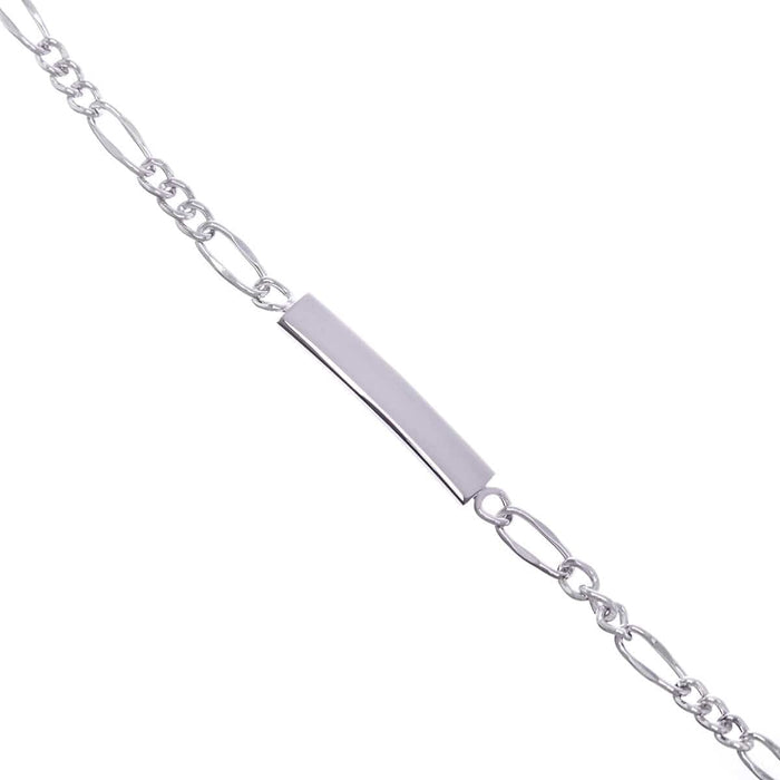 Sterling Silver Figaro ID Bracelet