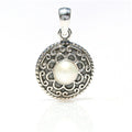 CHINATOWN LADIES OXIDE STERLING SILVER & PEARL PENDANT