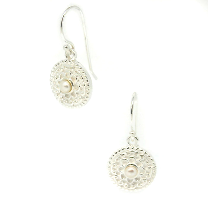 Chinatown Ladies pearl earrings in 925 sterling silver with freshwater pearl designed in Broome Western Australia