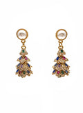 Christmas Dangle With Pearl Stud Earrings SE022