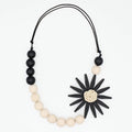 Chunky Black Flower Statement Necklace
