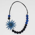 Chunky Blue Flower Statement Necklace - Sylca Designs - Chunky Jewelry
