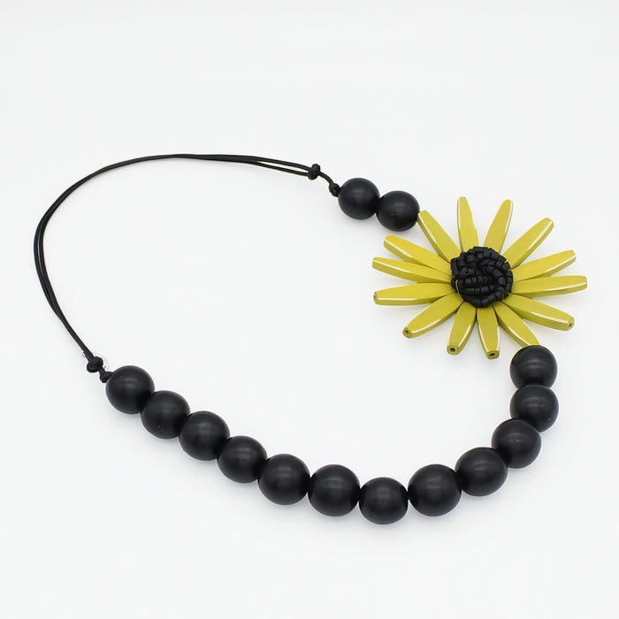 Chunky Chartreuse Flower Statement Necklace