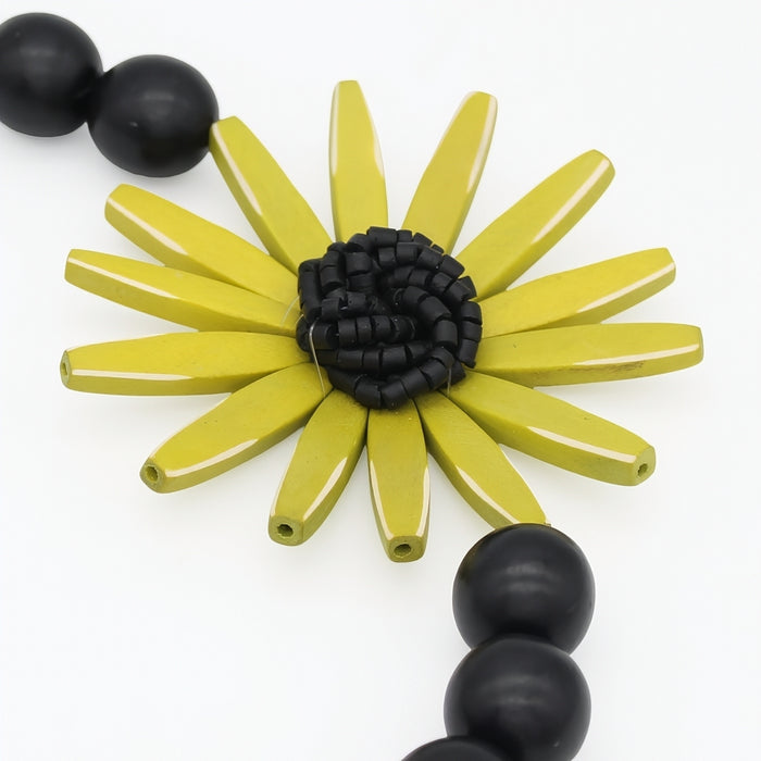 Chunky Chartreuse Flower Statement Necklace
