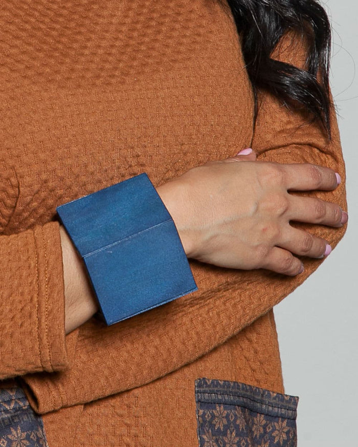 Chunky Wooden Geometric Bracelet Blue - Sylca Designs - Chunky Jewelry
