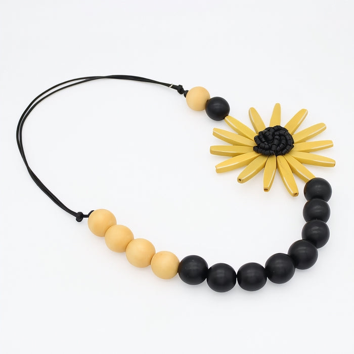 Chunky Yellow Flower Statement Necklace