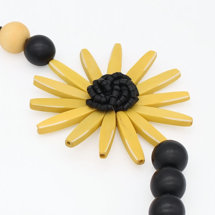 Chunky Yellow Flower Statement Necklace