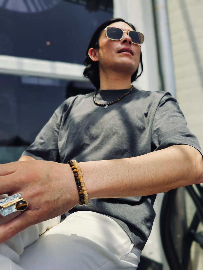 Citrine Flexible Men's Bracelet MEB11