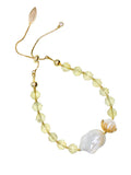 Citrine With baroque Pearls Adjustable Bracelet HB003 - FARRA