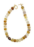 Citrine With Tiger Eye Stones Chunky Necklace JN014 - FARRA